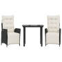 Set comedor de jardín 3 pzas con cojines ratán sintético negro en Conjuntos de jardín | Comprar online en Foru.es