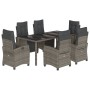 Set comedor jardín 7 pzas y cojines ratán sintético gris de , Conjuntos de jardín - Ref: Foro24-3212898, Precio: 959,84 €, De...