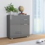 Aparador de aglomerado gris brillante 71x35x80 cm de vidaXL, Aparadores - Ref: Foro24-283717, Precio: 137,34 €, Descuento: %