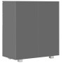 Aparador de aglomerado gris brillante 71x35x80 cm de vidaXL, Aparadores - Ref: Foro24-283717, Precio: 137,34 €, Descuento: %