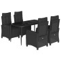 Set de muebles jardín 5 pzas con cojines ratán sintético negro de , Conjuntos de jardín - Ref: Foro24-3212963, Precio: 646,39...