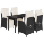 Set de muebles jardín 5 pzas con cojines ratán sintético negro en Conjuntos de jardín | Comprar online en Foru.es