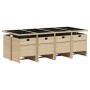 Set comedor de jardín 9 pzas con cojines ratán sintético beige de , Conjuntos de jardín - Ref: Foro24-3210564, Precio: 996,76...
