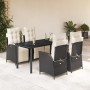 Set de muebles jardín 5 pzas con cojines ratán sintético negro en Conjuntos de jardín | Comprar online en Foru.es