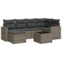 Set de sofás de jardín 7 piezas con cojines ratán PE gris de , Sofás modulares de exterior - Ref: Foro24-3251607, Precio: 434...