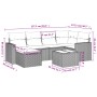 Set de sofás de jardín 7 piezas con cojines ratán PE gris de , Sofás modulares de exterior - Ref: Foro24-3251607, Precio: 434...