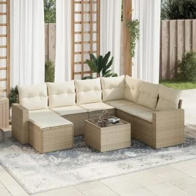 Juego de sofás de jardín con cojines beige 8 pzas ratán PE de , Sofás modulares de exterior - Ref: Foro24-3251645, Precio: 53...