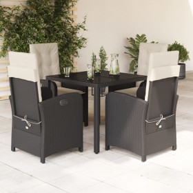 Set de muebles jardín 5 pzas con cojines ratán sintético negro de , Conjuntos de jardín - Ref: Foro24-3212196, Precio: 576,43...