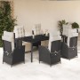 Set de comedor de jardín 7 pzas y cojines ratán sintético negro en Conjuntos de jardín | Comprar online en Foru.es