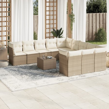 Set de sofás de jardín 12 pzas y cojines ratán sintético marrón de , Conjuntos de jardín - Ref: Foro24-3250257, Precio: 845,5...