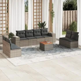 Set de muebles de jardín 9 pzas y cojines ratán sintético gris de , Conjuntos de jardín - Ref: Foro24-3257740, Precio: 533,08...