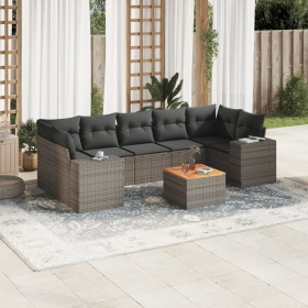 Set de sofás de jardín 8 pzas y cojines ratán sintético gris de , Conjuntos de jardín - Ref: Foro24-3257691, Precio: 494,77 €...