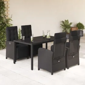 Set de muebles jardín 5 pzas con cojines ratán sintético negro de , Conjuntos de jardín - Ref: Foro24-3212458, Precio: 656,30...