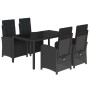 Set de muebles jardín 5 pzas con cojines ratán sintético negro de , Conjuntos de jardín - Ref: Foro24-3212458, Precio: 629,33...