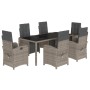 Set comedor jardín 7 pzas y cojines ratán sintético gris de , Conjuntos de jardín - Ref: Foro24-3212466, Precio: 912,47 €, De...