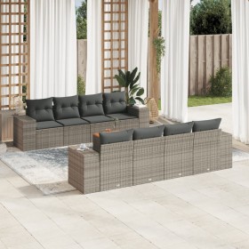 Set de muebles de jardín 9 pzas y cojines ratán sintético gris de , Conjuntos de jardín - Ref: Foro24-3257698, Precio: 571,01...