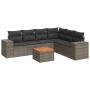 Set de sofás de jardín 7 piezas con cojines ratán PE gris de , Conjuntos de jardín - Ref: Foro24-3257796, Precio: 449,04 €, D...