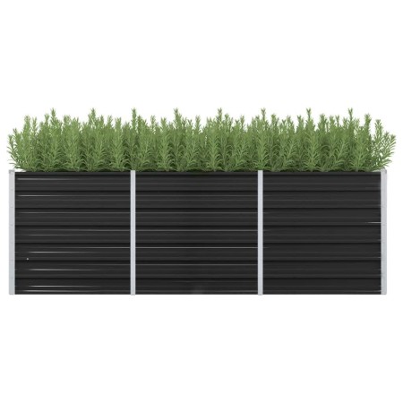 Arriate de acero galvanizado gris antracita 240x80x77 cm de vidaXL, Maceteros y jardineras - Ref: Foro24-45726, Precio: 99,01...