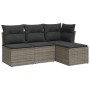 Set de sofás de jardín 4 pzas y cojines ratán sintético gris de , Conjuntos de jardín - Ref: Foro24-3249339, Precio: 230,69 €...