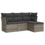 Set de sofás de jardín 4 pzas y cojines ratán sintético gris de , Conjuntos de jardín - Ref: Foro24-3249379, Precio: 245,24 €...