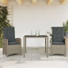 Set comedor de jardín 3 piezas con cojines ratán sintético gris de , Conjuntos de jardín - Ref: Foro24-3212212, Precio: 337,5...
