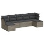 Set de sofás de jardín 7 piezas con cojines ratán PE gris de , Conjuntos de jardín - Ref: Foro24-3249869, Precio: 386,30 €, D...