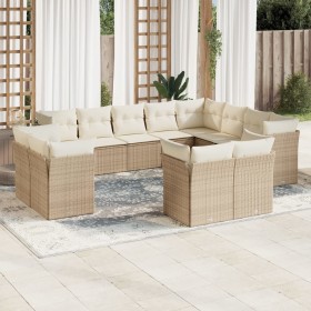 Set de sofás de jardín 12 pzas y cojines ratán sintético marrón de , Conjuntos de jardín - Ref: Foro24-3250367, Precio: 895,8...