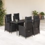 Set de muebles jardín 5 pzas con cojines ratán sintético negro en Conjuntos de jardín | Comprar online en Foru.es