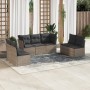 Set de sofás de jardín 7 piezas con cojines ratán PE gris de , Conjuntos de jardín - Ref: Foro24-3249249, Precio: 415,03 €, D...