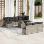 Set de sofás de jardín 11 pzas y cojines ratán sintético gris de , Conjuntos de jardín - Ref: Foro24-3250139, Precio: 579,57 ...