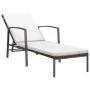 Garden lounger with brown synthetic rattan cushion by , Loungers - Ref: Foro24-317640, Price: 98,87 €, Discount: %