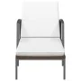 Garden lounger with brown synthetic rattan cushion by , Loungers - Ref: Foro24-317640, Price: 98,87 €, Discount: %