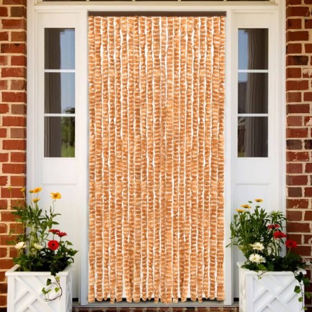 Cortina mosquitera de chenilla ocre y blanca 56x185 cm de , Mosquiteras para ventanas - Ref: Foro24-325457, Precio: 33,64 €, ...