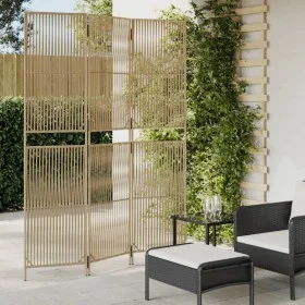 Biombo de 3 paneles ratán sintético beige de , Divisores de ambientes - Ref: Foro24-365391, Precio: 92,70 €, Descuento: %