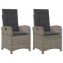 Sillones reclinable jardín y cojines 2 uds ratán sintético gris de , Sillas de jardín - Ref: Foro24-365171, Precio: 211,76 €,...