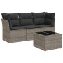 Set de sofás de jardín 4 pzas y cojines ratán sintético gris de , Conjuntos de jardín - Ref: Foro24-3249059, Precio: 244,75 €...
