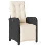 Sillón reclinable de jardín con reposapiés ratán PE negro de , Sillas de jardín - Ref: Foro24-365184, Precio: 126,03 €, Descu...