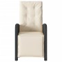 Sillón reclinable de jardín con reposapiés ratán PE negro de , Sillas de jardín - Ref: Foro24-365184, Precio: 126,03 €, Descu...