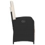 Sillón reclinable de jardín con reposapiés ratán PE negro de , Sillas de jardín - Ref: Foro24-365184, Precio: 126,03 €, Descu...