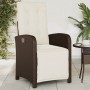 Sillón reclinable de jardín con reposapiés ratán PE marrón de , Sillas de jardín - Ref: Foro24-365186, Precio: 151,63 €, Desc...