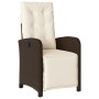 Sillón reclinable de jardín con reposapiés ratán PE marrón de , Sillas de jardín - Ref: Foro24-365186, Precio: 151,63 €, Desc...