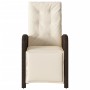 Sillón reclinable de jardín con reposapiés ratán PE marrón de , Sillas de jardín - Ref: Foro24-365186, Precio: 151,63 €, Desc...
