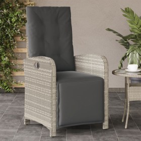 Sillón reclinable de jardín con reposapiés ratán PE gris claro de , Sillas de jardín - Ref: Foro24-365190, Precio: 158,86 €, ...