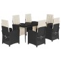 Set de comedor de jardín 7 pzas y cojines ratán sintético negro de , Conjuntos de jardín - Ref: Foro24-3212518, Precio: 973,5...