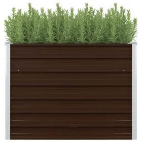 Mesa de cultivo de acero galvanizado marrón 100x100x77 cm de vidaXL, Maceteros y jardineras - Ref: Foro24-45712, Precio: 64,3...