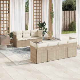 Juego de sofás de jardín con cojines beige 8 pzas ratán PE de , Conjuntos de jardín - Ref: Foro24-3249117, Precio: 521,43 €, ...