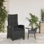 Sillón reclinable de jardín con cojines ratán sintético negro de , Sillas de jardín - Ref: Foro24-365209, Precio: 151,09 €, D...