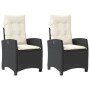 Sillones reclinable jardín cojines 2 uds ratán sintético negro de , Sillas de jardín - Ref: Foro24-365216, Precio: 218,32 €, ...
