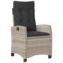 Sillón de jardín reclinable con cojines ratán PE gris claro de , Sillas de jardín - Ref: Foro24-365214, Precio: 128,45 €, Des...