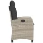 Sillón de jardín reclinable con cojines ratán PE gris claro de , Sillas de jardín - Ref: Foro24-365214, Precio: 154,88 €, Des...